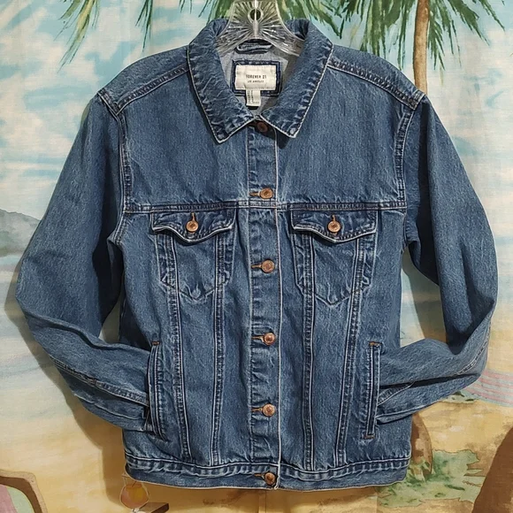 Forever 21 Custom Patch Jean Jacket - Picture 2 of 5